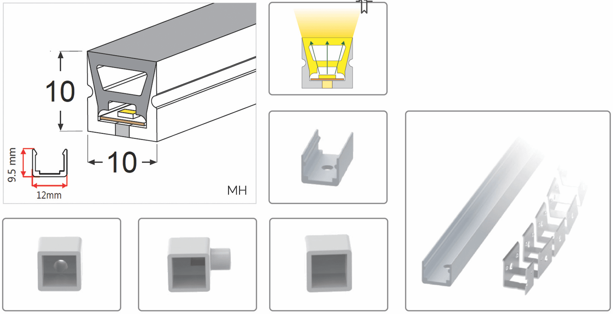 Mount Huang Range Silicone Material Neon Flex Tube 10*10mm — source illustration 1