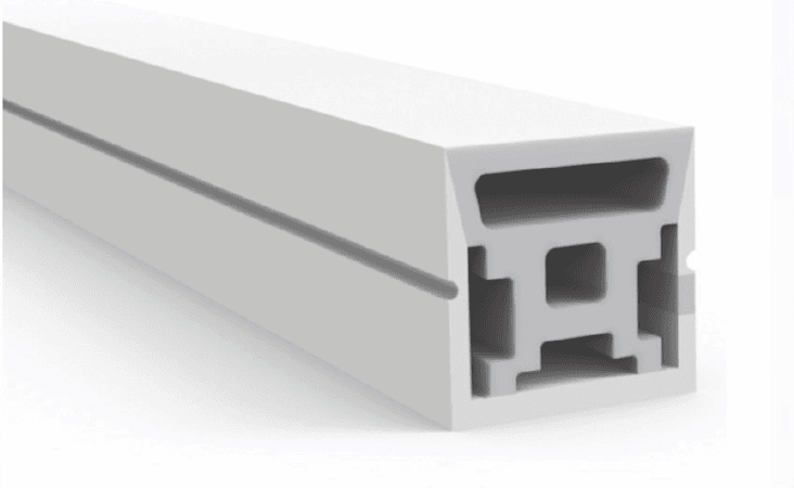 Dujiang Dam Range 20 × 20 mm silicone neon tube, shown in cross-section